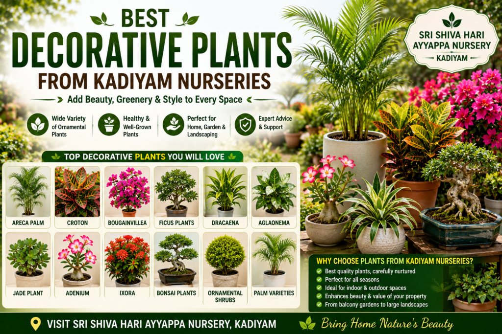 Best Decorative Plants from Kadiyam Nurseries